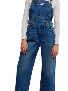 Free People Women’s Blue Denim Overalls One-Piece